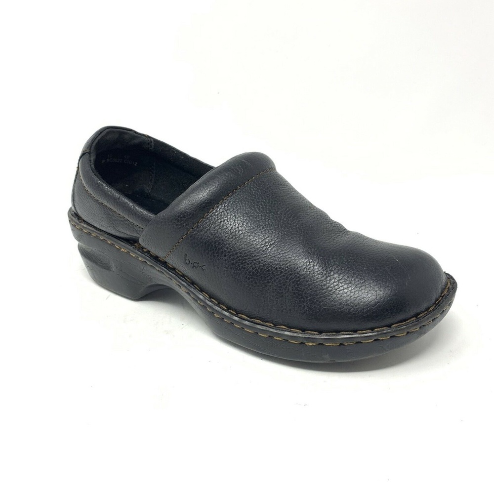 Born BOC Concept Womens 10M Black Leather Clogs